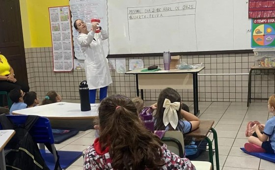 Ações de incentivo à saúde bucal são realizadas na Escola em Linha Jacutinga