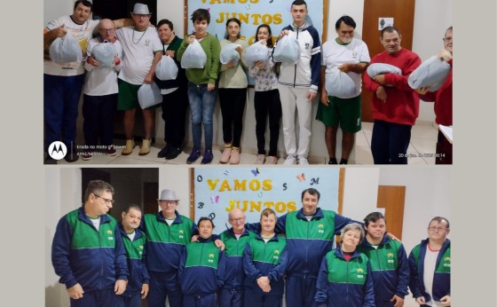 Alunos da APAE de Missal recebem novos uniformes escolares