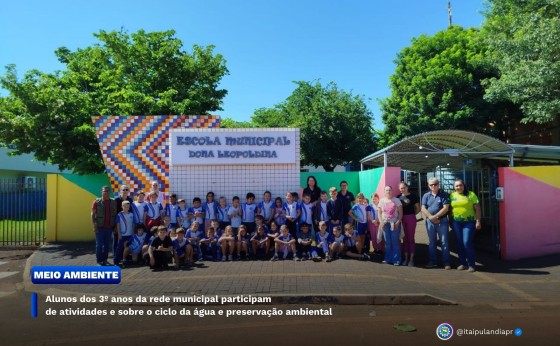 Alunos dos 3º anos da rede municipal participam de atividades e sobre o ciclo da água