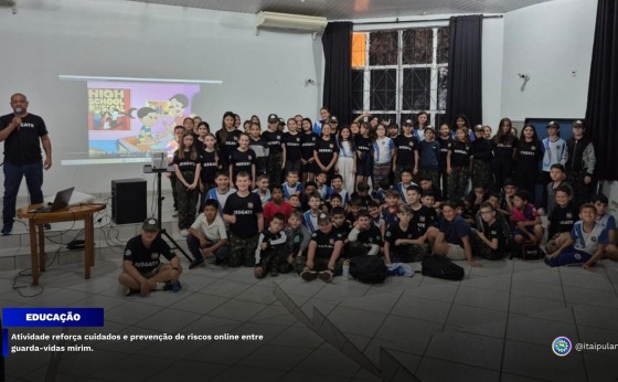Atividade reforça cuidados e prevenção de riscos online entre guarda-vidas mirim