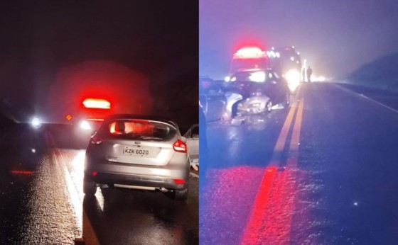 Batida entre dois carros deixa homem morto entre Céu Azul e Matelândia na BR-277