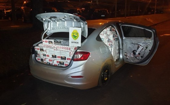 BPFRON apreende carro carregado com cigarros contrabandeados em Missal