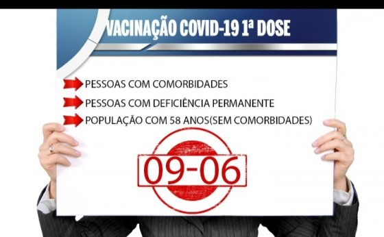 Campanha de vacinação contra a Covid-19 para pessoas com 58 anos fora dos grupos prioritários