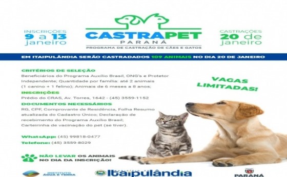 CASTRAPET estará em Itaipulândia no mês de janeiro