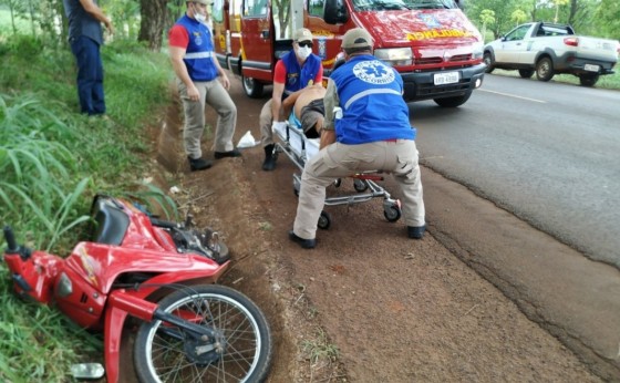 Corpo de Bombeiros socorre motociclista em estado grave na PR-497