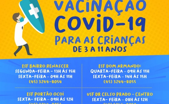 Crianças acima de 03 anos poderão receber a vacina contra a Covid-19 em Missal