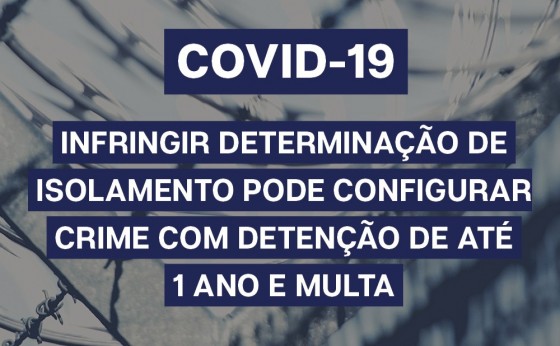 Desrespeitar o Isolamento por Covid-19 é Crime