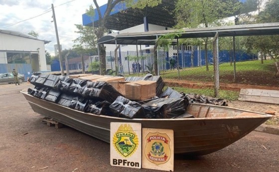 Embarcação com cigarros é apreendida em Itaipulândia