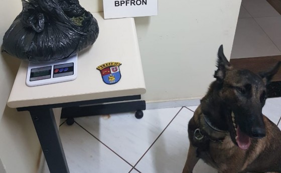 BPFRON  apreende eletrônicos e  1,621 kg de Skank no barracão da Receita Federal em Medianeira
