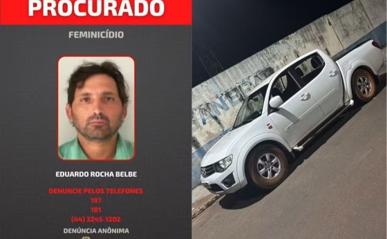 Foto de foragido por perseguir e matar companheira na frente da mãe é divulgada pela polícia, no PR