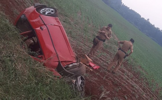 Grave acidente é registrado na estrada de acesso a Aurora em São Miguel do Iguaçu