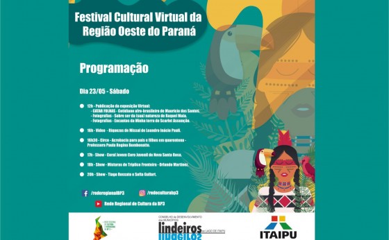 Hoje tem live de missalense no Festival Cultural Virtual da Região Oeste do Paraná
