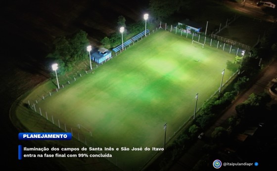 Iluminação dos campos de Santa Inês e São José do Itavo entra na fase final com 99% concluída