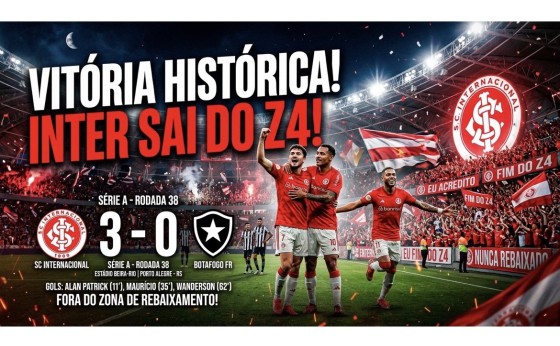 Inter domina, vence Bota e deixa a zona da degola