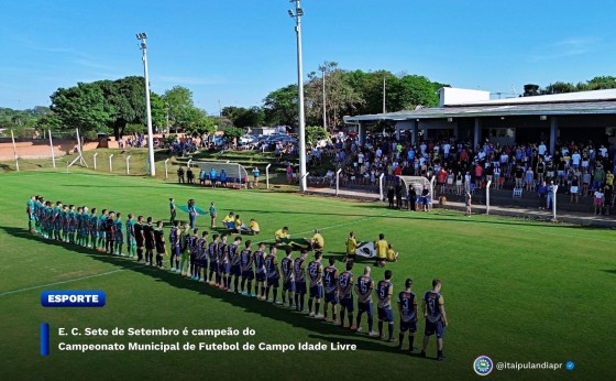 Itaipulândia:. C. Sete de Setembro é campeão do Campeonato Municipal de Futebol de Campo Idade Livre