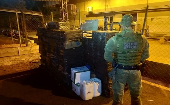 Itaipulândia: BPFRON apreende carga de contrabando avaliada em R$350.000,00 reais
