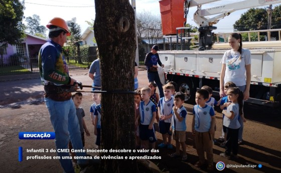 Itaipulândia: Infantil 3 do CMEI Gente Inocente descobre o valor das profissões
