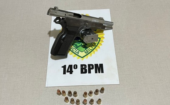 Itaipulândia:  Polícia Militar prende indivíduo com pistola 9mm