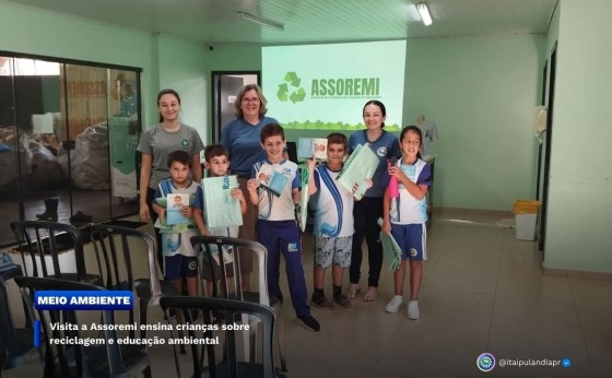Itaipulândia: Visita à Assoremi ensina crianças sobre reciclagem e educação ambiental