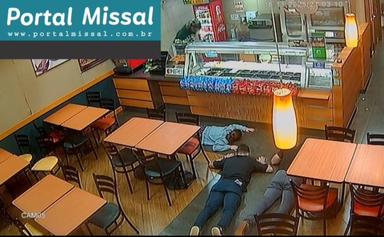 Lanchonete no centro de Medianeira é alvo de assalto em meio ao temporal