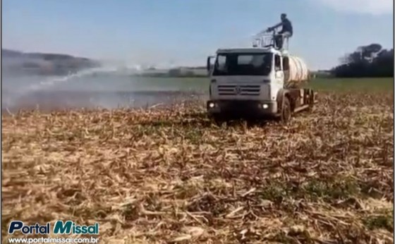 Lavoura pega fogo no início da tarde em Itaipulândia