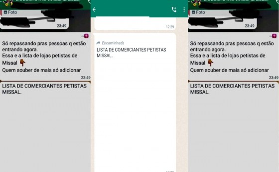 Listas classificam comércios de Missal por lados partidários e incentivam boicotes