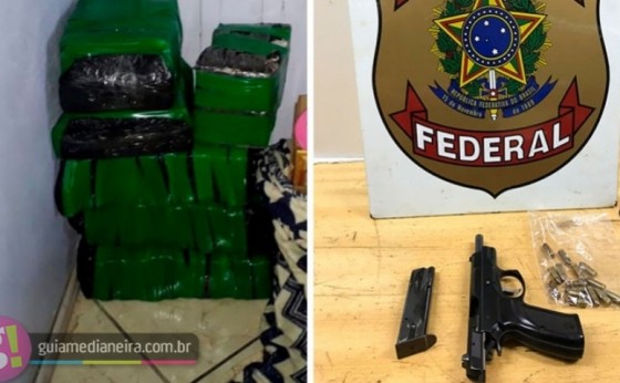 Medianeira: PF prende em flagrante homem por tráfico de drogas e posse de arma e munições
