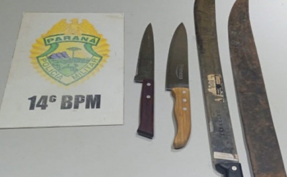 Medianeira: Polícia Militar apreende facas e facões após desentendimento entre vizinhos