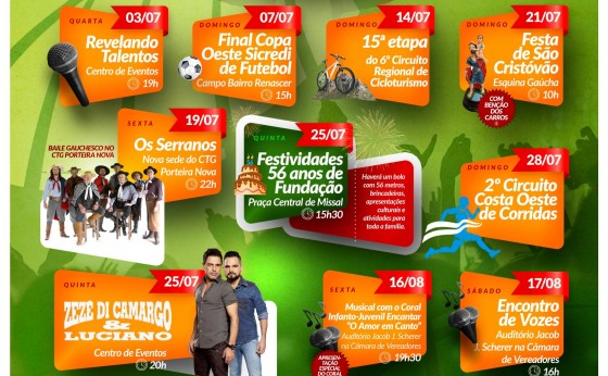 Missal está preparando uma grande programação para as comemorações dos 56 anos de Fundação