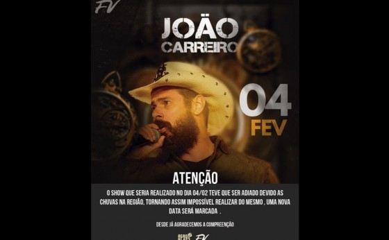 Missal: Show de João Carreiro na Agro Platz é adiado por causa da chuva