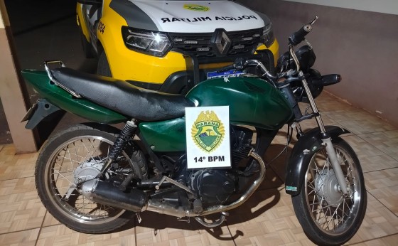 Motocicleta é apreendida no Portão Ocoi em Missal