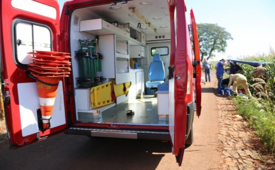 Motociclista envolvido em acidente no interior de Itaipulândia tem fratura exposta