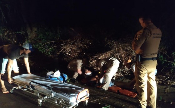 Motociclista fica ferido em acidente no interior de São Miguel do Iguaçu