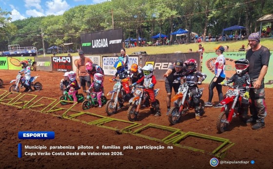 Município parabeniza pilotos e famílias pela participação na Copa Verão Costa Oeste de Velocross