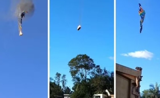 Oito pessoas morrem em queda de balão que pegou fogo em Praia Grande (SC)