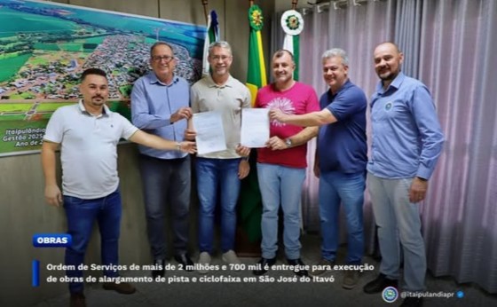 Ordem de Serviço são entregues para execução de obras de alargamento de pista e ciclofaixa no Itavó