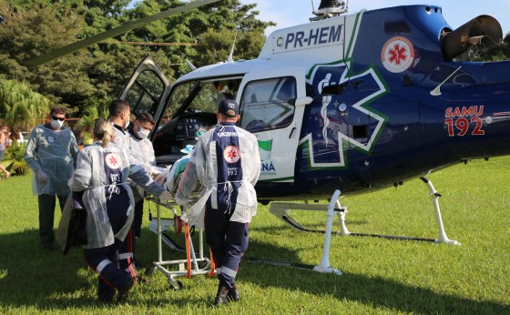 Paciente com meningite é transferido de helicóptero em Itaipulândia