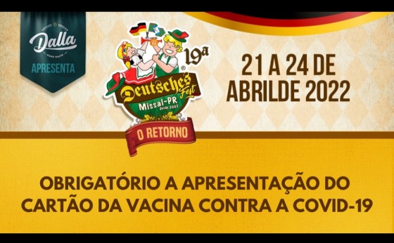 Para participar da 19ª Deutsches Fest será necessária a apresentação do comprovante de vacinação