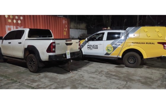 Patrulha Rural e RPA recuperam caminhonete furtada em área de mata em Medianeira