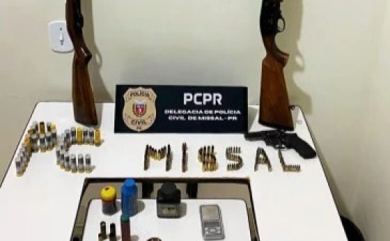 Polícia Civil apreende armas de fogo em operação na zona rural de Missal
