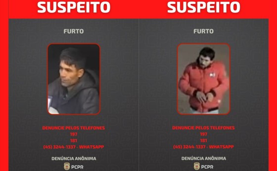 Polícia divulga imagens de suspeitos de furtos em Missal e região