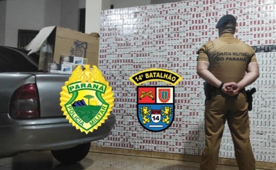 Polícia Militar de Itaipulândia apreende veículo carregado com cigarros e detém motorista