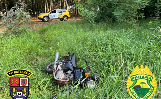 Polícia Militar de Itaipulândia recupera moto furtada