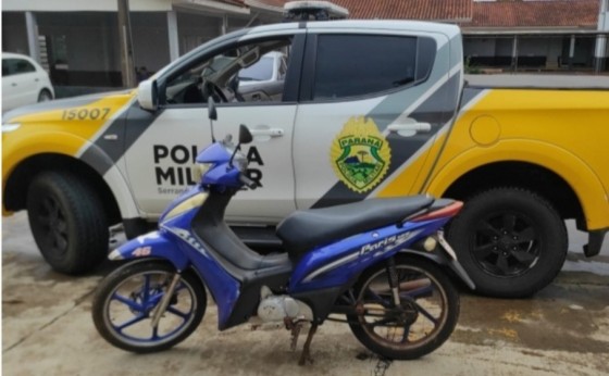 Polícia Militar recupera moto furtada em Serranópolis do Iguaçu