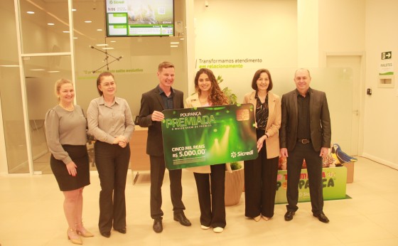 Poupança Premiada Sicredi: moradora de Missal é contemplada com prêmio de R$ 5 mil