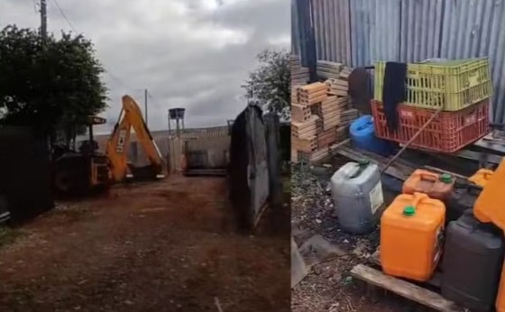 PR: Retroescavadeira da prefeitura é flagrada desviando rota e operador é preso por desvio de diesel