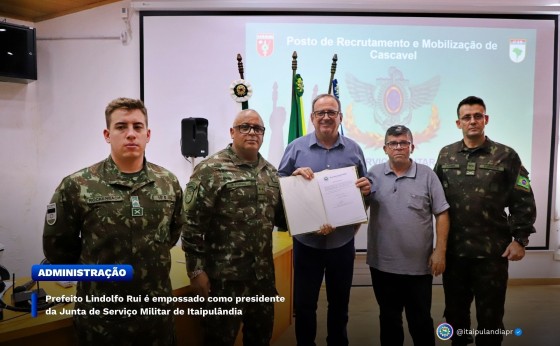 Prefeito Lindolfo Rui é empossado como presidente da Junta de Serviço Militar de Itaipulândia
