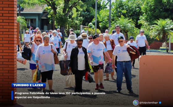 Programa Felicidade do Idoso leva 150 participantes a passeio especial em Itaipulândia