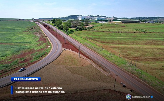 Revitalização na PR-497 valoriza paisagismo urbano em Itaipulândia