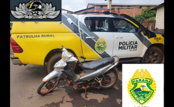 São Miguel do Iguaçu: Patrulha Rural apreende motocicleta com indícios de furto/roubo